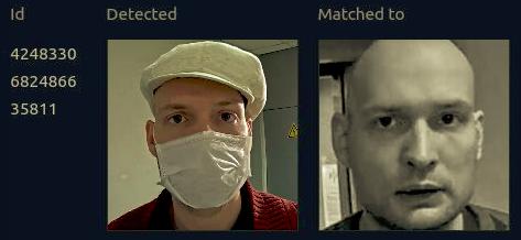 biometrische Gesichtserkennung mit Maske 