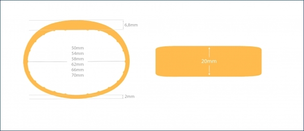 RFID Silikon Armband SILA09 NXP MIFARE Classic 1K 4 byte (13,56MHz) Neonorange