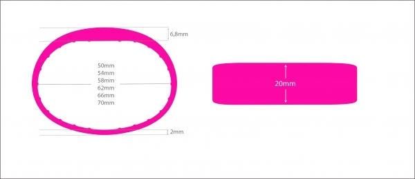 RFID Silikon Armband SILA09 NXP MIFARE Classic 1K 4 byte (13,56MHz) Neonpink